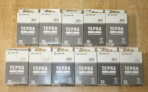 1000円スタート 11箱まとめて TEPRA TR テプラ テープカートリッジ 幅12mｍ 透明ラベル 黒文字 TT12K-H KING JIM 送料370円