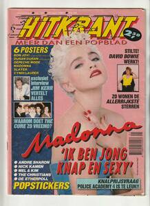 MADONNA　マドンナ　HITKRANT (1987年5月号）　オランダ雑誌　：　PRINCE　プリンス　Nick Kamen　Slayer　David Bowie　Depeche Mode　