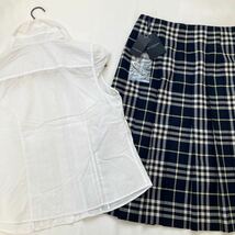 ★大きいサイズ★新品タグ付美品★バーバリー BURBERRY 44/13号/XL-3L 白シャツ&ラップチェックスカート 通勤 フォーマル 夏コーデ♪_画像10