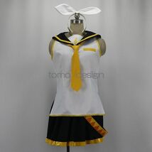 cos9781高品質 実物撮影 VOCALOID ソフト 鏡音リン（かがみね りん）コスプレ衣装_画像6