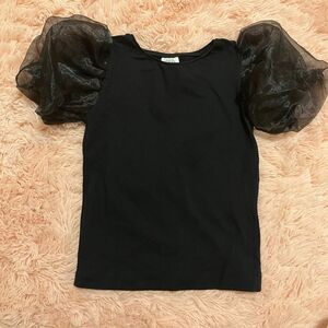 200円クーポン使えるｰ!!ZARA 袖チュールTシャツ