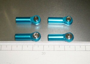 格安　4mmアルミロットエンド（正ねじ2個）（逆ねじ2個）青色！