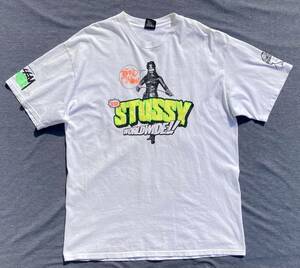 00s stussy WORLD WIDE Tシャツ L 白 両面プリント ステューシー X-RAY VISION FUNKY FRESH 