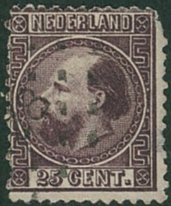 外国切手　オランダ　使用済み　1867年　ウィリアムⅢ　25ｃ（11）