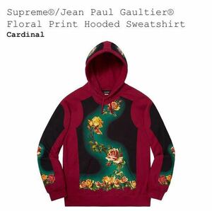 Supreme Jean Paul Gaultier Floral Print Hooded Sweatshirt L Cardinal 19SS 新品 正規品 ゴルチエ シュプリーム