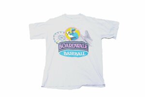 80s 90s VINTAGE ヴィンテージ USED 古着 S/S Print Tee 半袖プリントTシャツ Florida Boardwalk Baseball アメリカテーマパーク L Grey