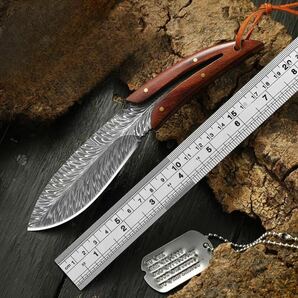シースナイフ アウトドアナイフ 専用レザーシース ステンレス鋼 キャンプ サバイバル 狩猟刀の画像2