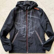 美品/L相当★ EMPORIO ARMANI エンポリオ アルマーニ VENTUS7 中綿 ジップ パーカー ジャケット ブルゾン 撥水加工 WIND PROOF ブラック 黒_画像1