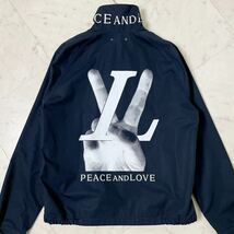 未使用級/size50★ LOUIS VUITTON ルイヴィトン 『PEACE AND LOVE/ピースアンドラブ』 ハリントン ジャケット ブルゾン LVロゴ ブラック 黒_画像1