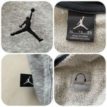 極美品/XLサイズ★ NIKE AIR JORDAN ナイキ エアジョーダン ジップ スウェット パーカー フーディー ジャケット ロゴ刺繍 グレー メンズ_画像9