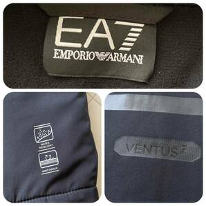 美品/L相当★ EMPORIO ARMANI エンポリオ アルマーニ VENTUS7 中綿 ジップ パーカー ジャケット ブルゾン 撥水加工 WIND PROOF ブラック 黒の画像9