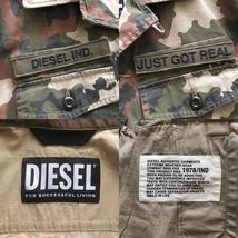 極美品/XL相当☆ DIESEL タイガーカモ ミリタリージャケット トラッカージャケット ブルゾン ディーゼル 迷彩 カモフラ ミックスカモ_画像9