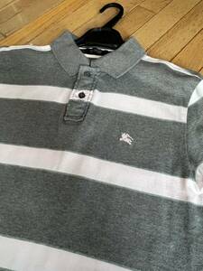  Burberry Black Label polo-shirt with short sleeves border gray pink dressing up recommendation 