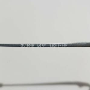 未使用 眼鏡 メガネフレーム GUESS 100%チタン GU8040 LGRY 軽量 金属フレーム ハーフリム 男性 女性 メンズ レディース 52口18-140 V-6の画像8
