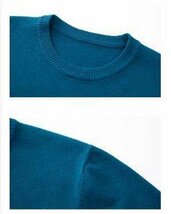サマーセーター ニットTシャツ 半袖ニット メンズ サマーニット トップス カットソー カジュアル ダークブルー 2XL_画像4