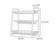 調味料ラック 3段 スパイスラック 調味料収納ラック キッチン 調味料収納 シンクサイドラック カウンター 上 台所デスクトップ ブラック_画像6