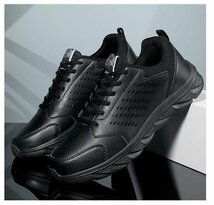 ランニングシューズ メンズ スニーカー 運動靴 ローカット 軽量 メンズ靴 シューズ ジョギング 通気性 ブラック 26cm_画像1
