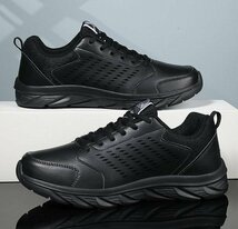 ランニングシューズ メンズ スニーカー 運動靴 ローカット 軽量 メンズ靴 シューズ ジョギング 通気性 ブラック 26cm_画像2