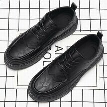 ビジネスシューズ メンズ シューズ　メンズシューズ 靴 紳士靴 カジュアル 革靴　通勤靴 紐靴 厚底　歩きやすい シンプル25cm_画像3