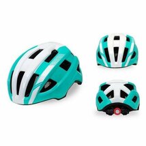 自転車 ヘルメット サイズ調整 自転車用 サイクリング ロードバイク サイクルヘルメット 通勤 軽量 高剛性 流線型 グリーン&ホワイト_画像3