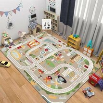 子供ゲームパッド 遊びマット 道路交通　プレイマット カーペット 防音 防撥水 床暖房対応 ベビー　子供の部屋 早期教育　80×120CM　　8番_画像3