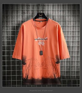 メンズ半袖Tシャツ、カットソー トップス メンズ おしゃれ メンズファッション クルーネック スウェット ファッション レッド3XL