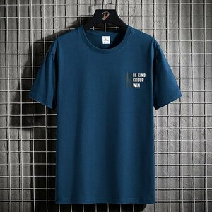 メンズ半袖Tシャツ、カットソー tシャツ 半袖 上着 トップス 丸首 肌着 吸汗 速乾 遮熱 抗菌防臭 T-shirt 涼しい 通気性　ネイビー3XL