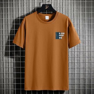 メンズ半袖Tシャツ、カットソー tシャツ 半袖 上着 トップス 丸首 肌着 吸汗 速乾 遮熱 抗菌防臭 T-shirt 涼しい 通気性　カーキ2XL