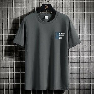 メンズ半袖Tシャツ、カットソー tシャツ 半袖 上着 トップス 丸首 肌着 吸汗 速乾 遮熱 抗菌防臭 T-shirt 涼しい ダークグレーXL