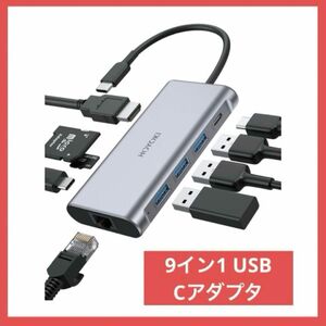 USB C 変換アダプタ Type-C HDMI ハブ USB-C 9イン1 USB C USB Cハブ アダプター TypeC