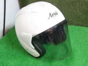 C954★Arai アライ ヘルメット GLASS WHITE グラスホワイト Lサイズ 61-62CM 保証付 店頭手渡しOK★2404