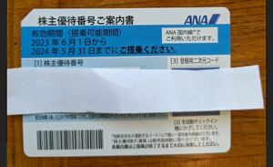 全日空ANA株主優待券 有効期間5月末まで　1枚送料無理