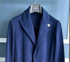  Lardini (Lardini) knitted jacket, cotton,pi-k gong peru, navy, size XXS, travel back attaching, spring summer item, genuine article 