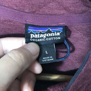 ■ 2015年製 patagonia パタゴニア ORGANIC COTTON ワンポイントロゴ キルティング フルスナップ スウェット サイズL アウトドア ■の画像4