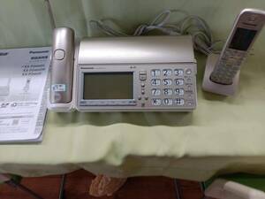 QAZ13071*Panasonic Panasonic KX-PD603-N..... personal FAX telephone machine champagne gold cordless handset attached manual attaching seeing from printing 