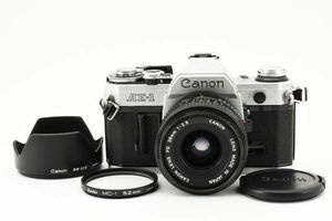 動作確認済 Canon AE-1 Silver シルバー New FD 28mm F2.8 MF Lens フード付 MF SLR Film Camera フィルム一眼レフカメラ キヤノン #8504