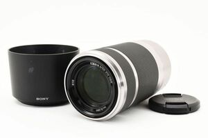 フード付完動品 SONY E 55-210mm F4.5-6.3 OSS SEL55210 Silver シルバー 望遠 ズームレンズ / ソニー Eマウント用 APS-C ※1 #8523