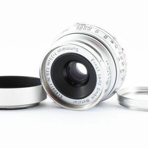 完動良品 Leica Summaron-M f=3.5cm 1:3.5 MF Lens 単焦点 レンズ ライカ ズマロン 35mm M Mount 社外フード,保護フィルター付 ※1 #0826の画像1