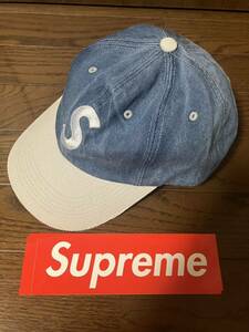 新品未使用 Supreme 2-Tone S Logo 6-Panel Washed Denimシュプリーム 2 トーン エス ロゴ 6パネル ウォッシュド デニム