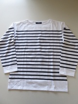 未使用 SAINT JAMES / セントジェームス 99JC162/1 NAVAL UNISEX T5 WHITE×NAVY / バスクシャツ カットソー_画像3