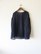 2020SS cavane / キャヴァネ cotton silk Pullover blouse NAVY * コットン シルク プルオーバー ブラウス シャツ_画像2