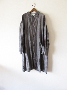 Veritecoeur / ヴェリテクール VC-1987 European Linen Stripe Coat WHITEストライプ * コート ワンピース リネン