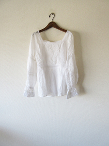 2019SS JEAN_NERET / ジャン＿ヌレ JNH19-C081 Cotton voile lace blouse white * レース ブラウス チュニック シャツ レディース