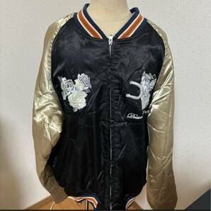 ec34 スーベニアジャケット スカジャン 刺繍 和柄 天使 花の画像1