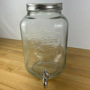 ec419 Yorkshire Mason Jar Drink Dispenserヨークシャーメイソンジャー ドリンクディスペンサーガラス瓶 アンティーク ガラス容器 1898年 