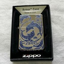 ZIPPO/アーマー/ブルーラメ/ドルフィン/イルカ/新品/ジッポー/送料無料/プレゼント_画像3