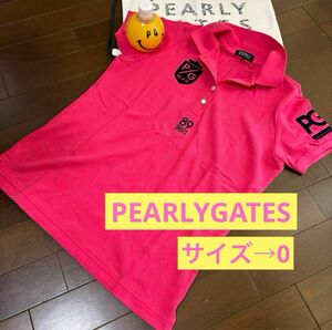 ★ パーリーゲイツPEARLYGATES★定番系ポロシャツピンク★Sサイズ0試着のみ★マスターバニーエディション