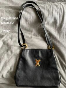 Paloma Picasso 2way レトロ　ショルダーバック　ブラック　古着屋購入品