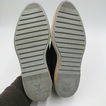 【極美品 入手困難 デニム】LOUIS VUITTON ルイヴィトン タッセルローファー 靴 シューズ デニム コルク ロゴ 26.5～27cm メンズ FD 1125_画像8