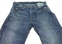 2006年 日本製 LEVI'S LVC 66501-0014 501XX-501 USED加工 デニムパンツ 紺 W31 ローライズ リーバイス BIG E 赤耳_画像4